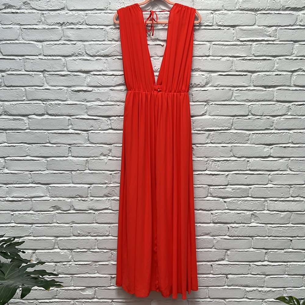 ASOS Bright Red Maxi Dress with Embellished Waist - Picture 6 of 16